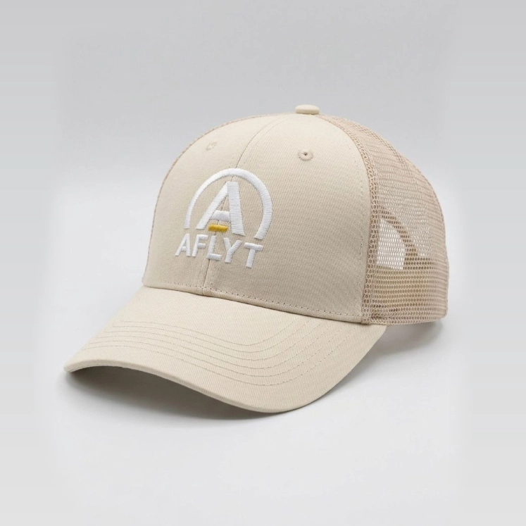 Aflyt Trucker Hat Large Logo Stone Cream